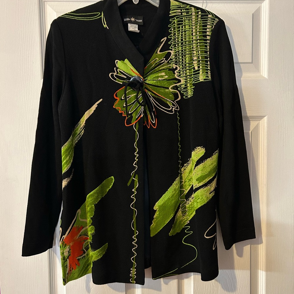 Connie Black Jacket with Vibrant Accents